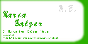 maria balzer business card